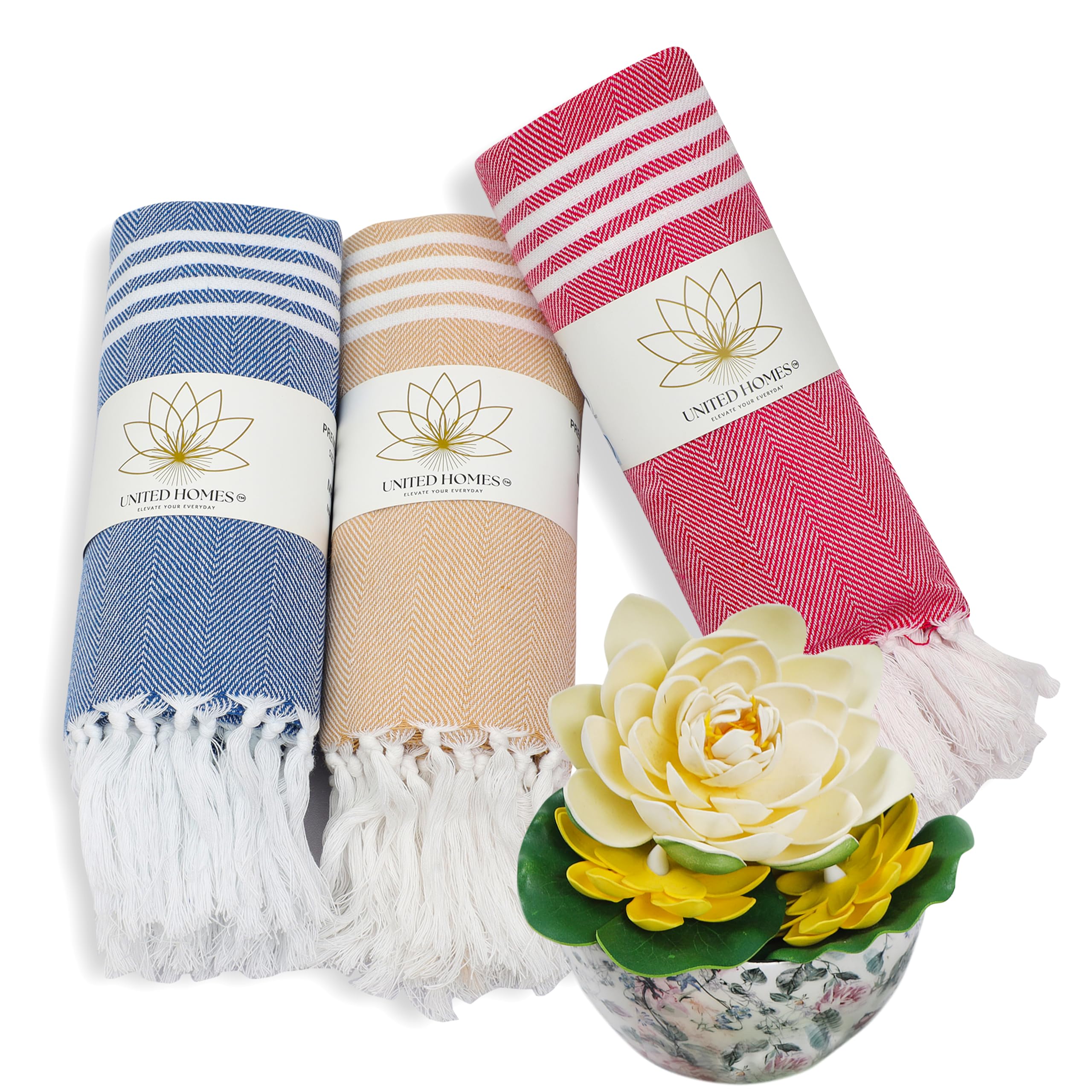 United Homes (Turkish Duro-Max Collection |100% Cotton Bath Towel, Premium (Extra Large) Ultra Soft | Quick Absorption | Fast Drying Multipurpose Towels for Men and Women | Pack of 3