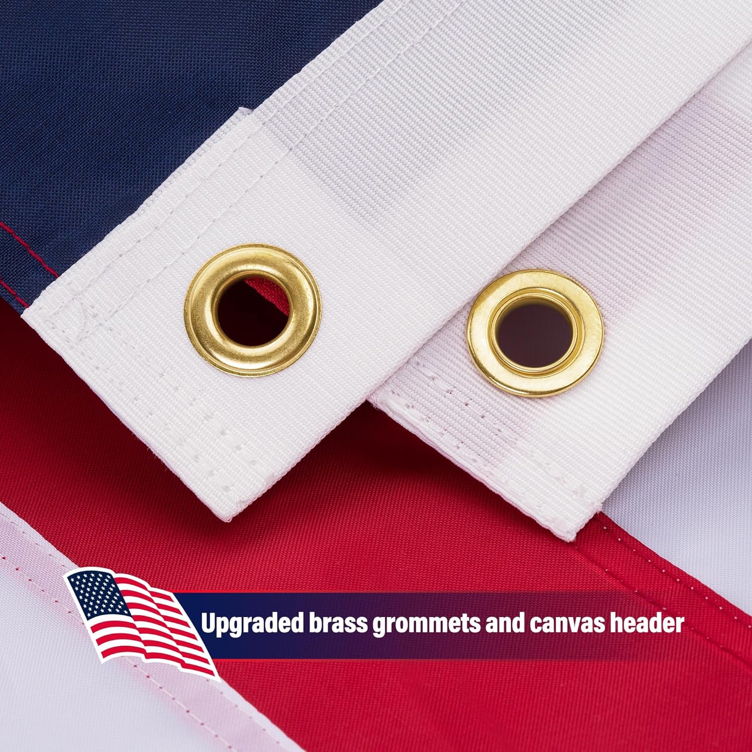 American Flag 3x5 ft for Outside, Heavy Duty USA Longest Lasting, Tough 210D US Flags with Embroidered Stars, Sewn Stripes, Brass Grommets, Indoor/Outdoor All Weather Use - Image 2