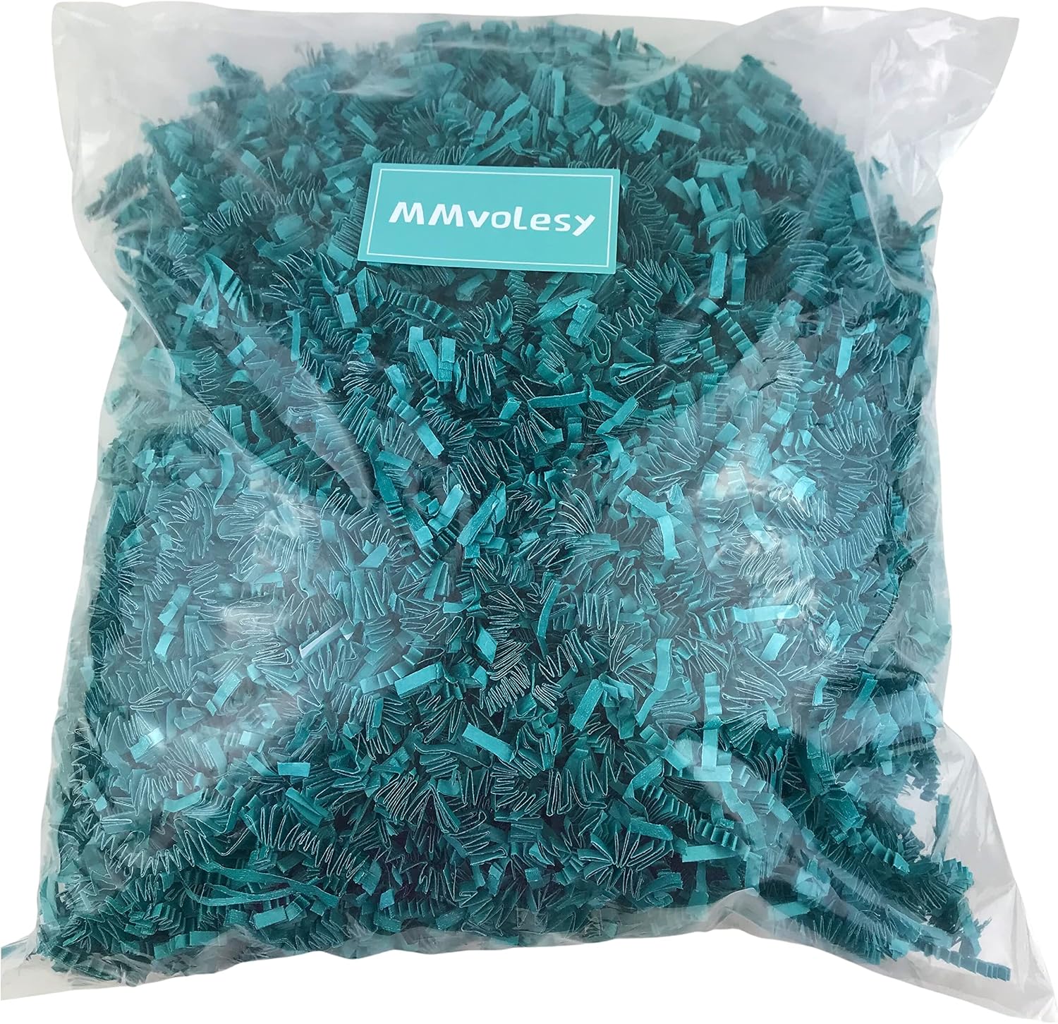 MMvolesy Crinkle Paper Shreds - 2LBS Teal Gift Filler for Gift Wrapping, Baskets, Boxes | Eco-Friendly Easter, Christmas, Birthday Decoration | Bulk Basket Stuffing for Crafts & Party Decor
