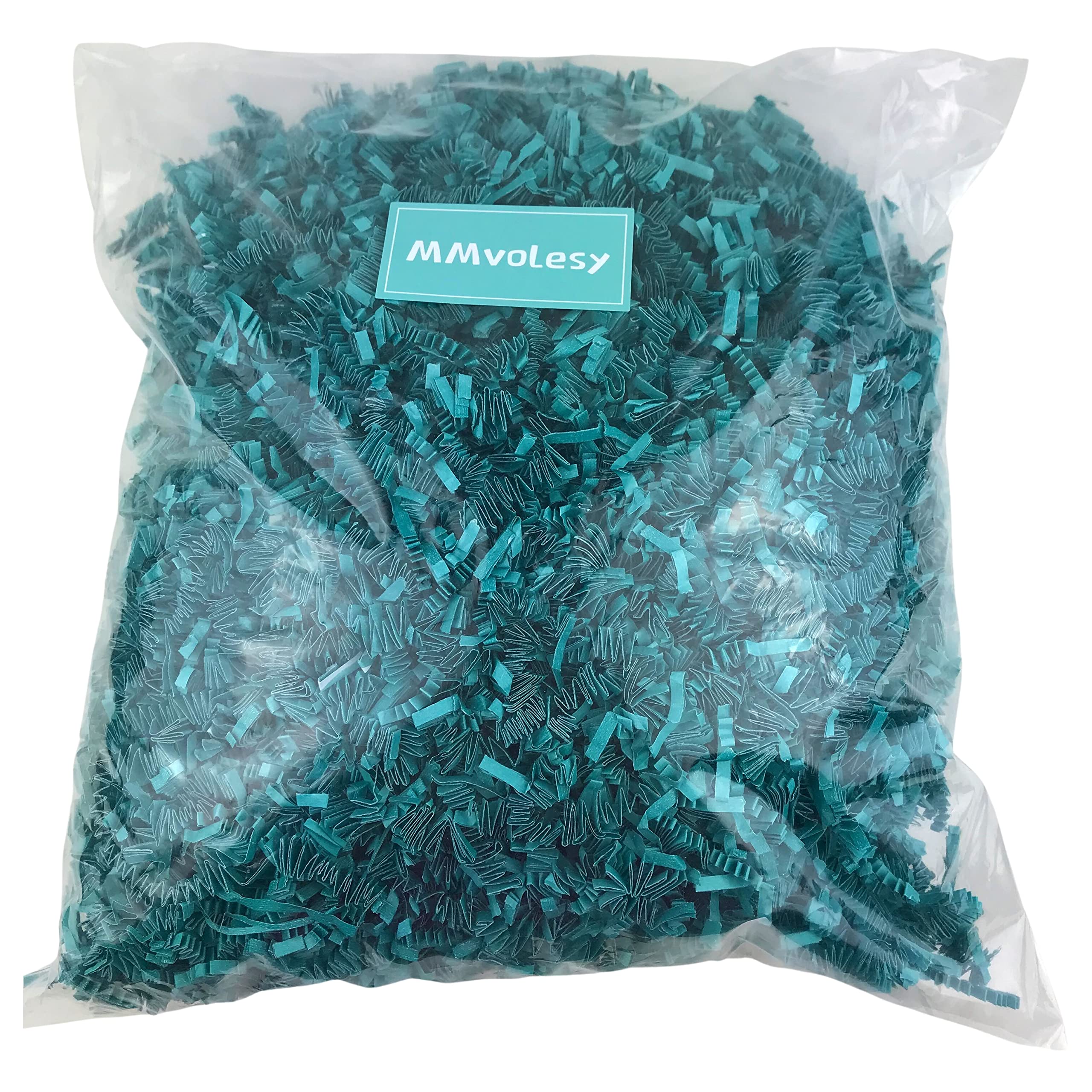 MMvolesy Teal Solid Colored Crinkle Paper Filler For Gift Wrap And Basket Filler For Gift Box Filling Cut Paper Shred Filler 8oz 214734 - View #5