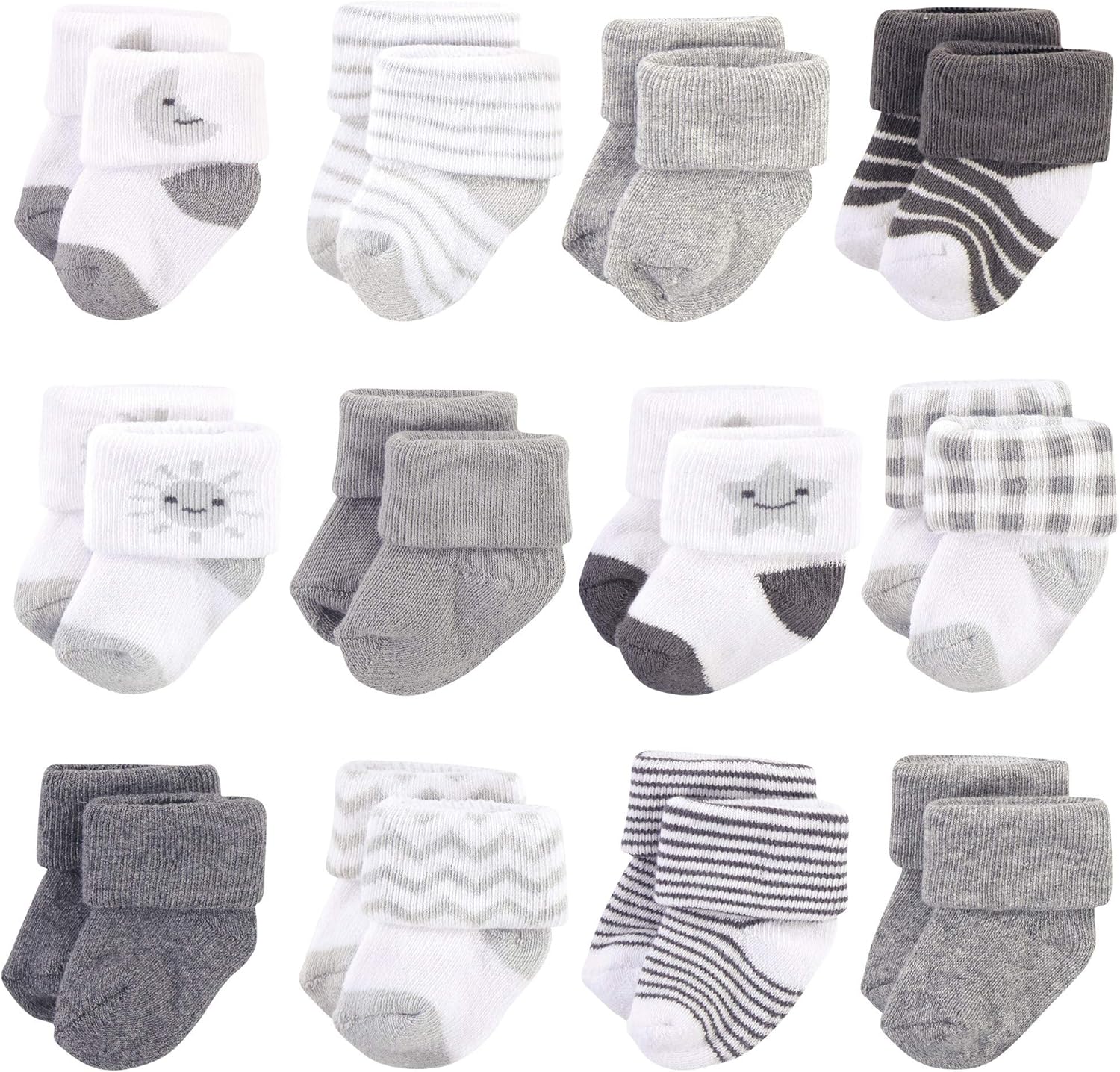 Hudson Baby baby-girls Cotton Rich Newborn and Terry Socks