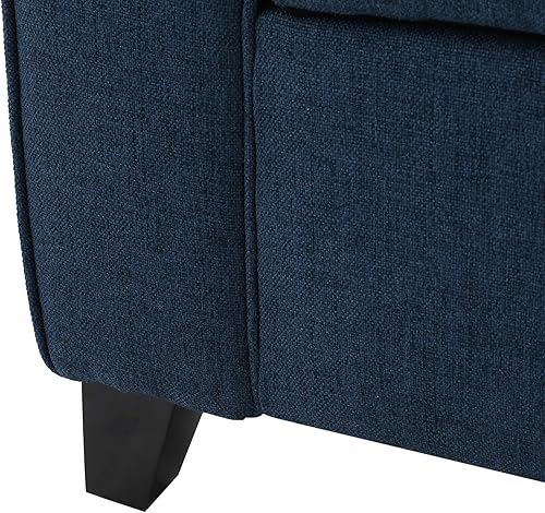 Miniatura 11 de Christopher Knight Home Keiko Banco de almacenamiento armado de tela, azul oscuro, Dimensiones: 19.75 "D x 50.00" Ancho x 20.5" Alto