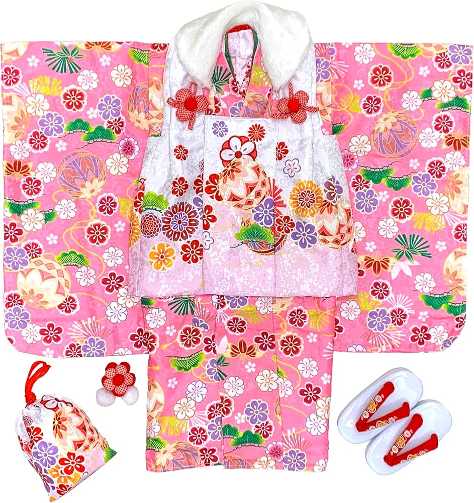 Amazon | [京都室町st．] 七五三 3歳 女の子 着物 セット 被布セット