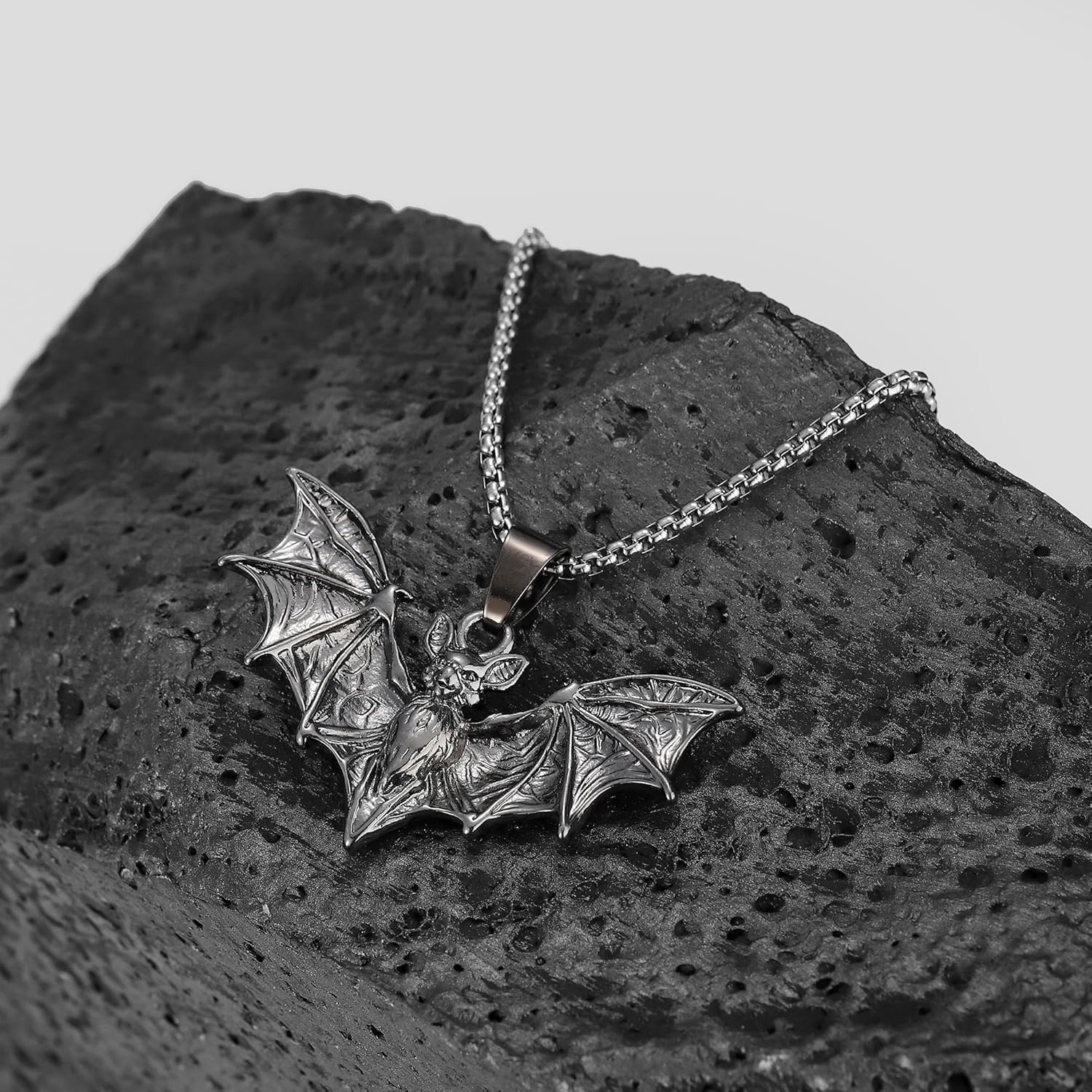 Halloween Goth Necklaces for Men Gothic Bat Necklace Punk Vampire Jewelry Stainless Steel - Image 5
