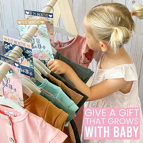 Miniatura 2 de Hadley Designs 6 divisores de tamaño de armario para bebé niña - Divisores florales para armario de bebé por mes, organizador de armario de bebé
