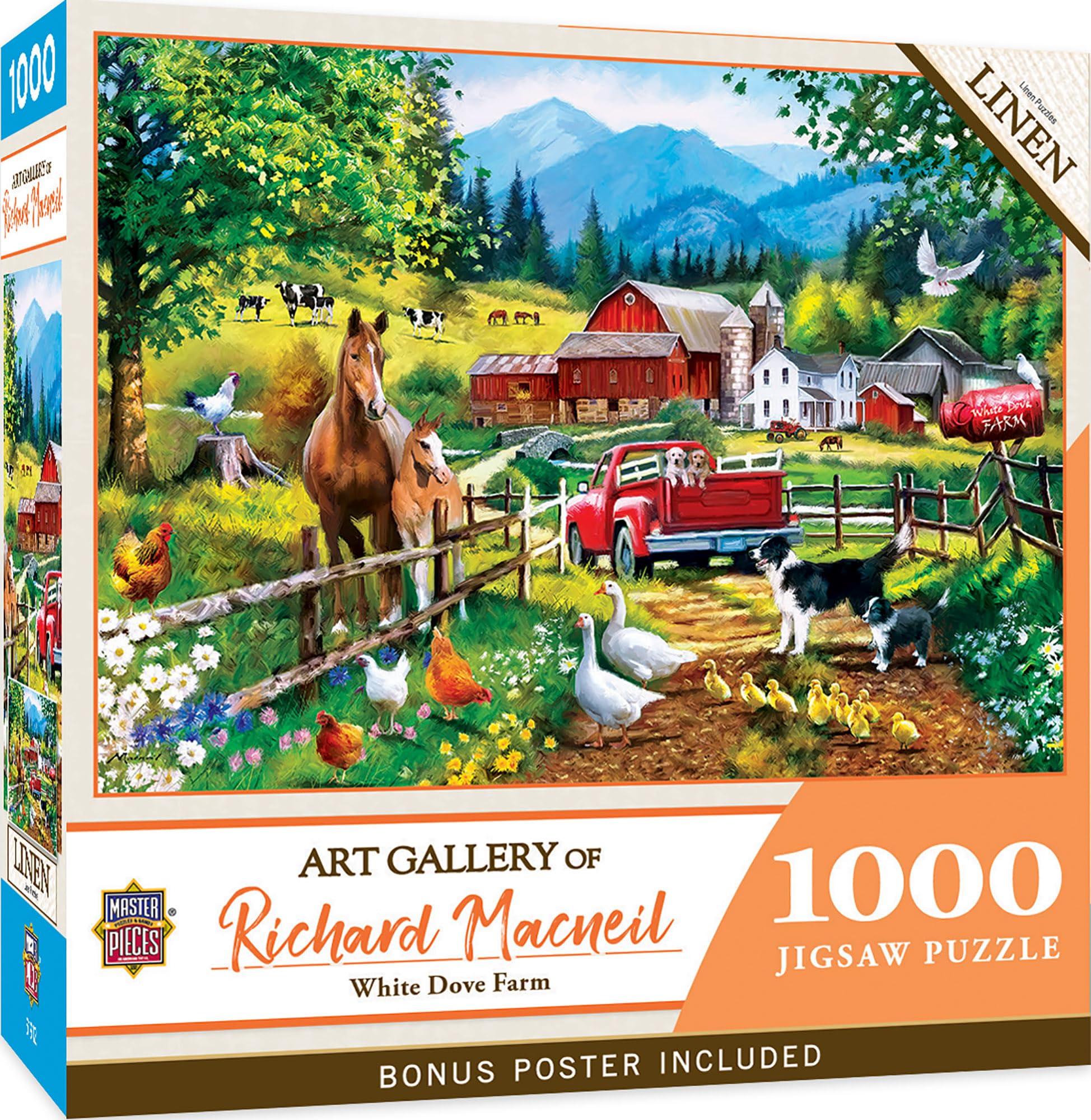 1000 Piece Jigsaw Puzzle for Adults, Family, Or Youth - White Dove Farm - 19.25"x26.75"