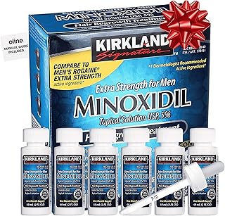 Minoxidil Liquid Extra Strength Hair Regrowth Treatment for Men, 5% Topical Solution, 6 Months Supply - Dropper Applicator and Bonus Free Instructional Guide Included