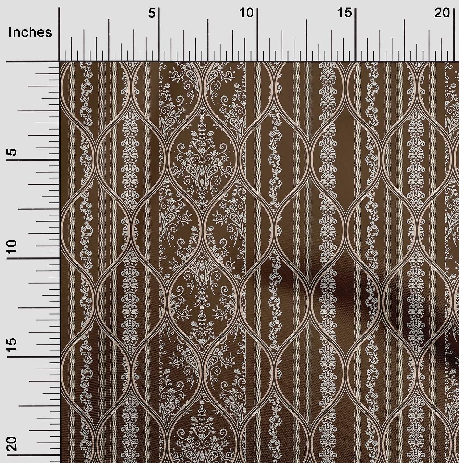 oneOone Viscose Chiffon Brown Fabric Floral Fabric for Sewing Printed Craft Fabric by The Yard 42 Inch Wide