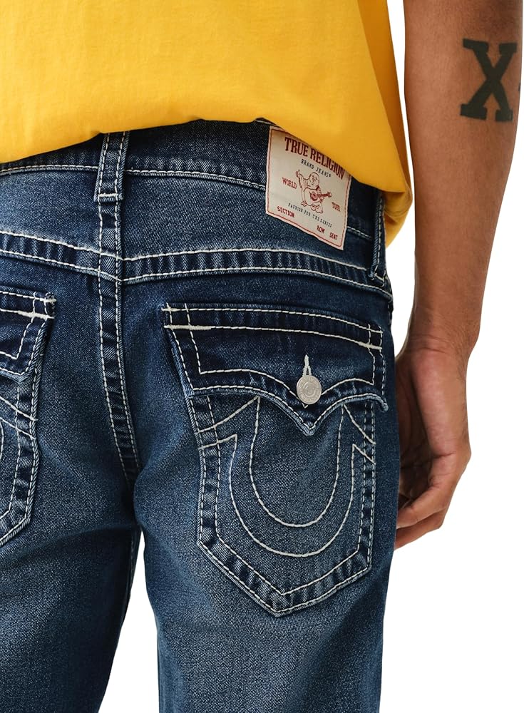 True Religion Men's Geno Big T Flap Slim Fit, Medium Bulstery Wash