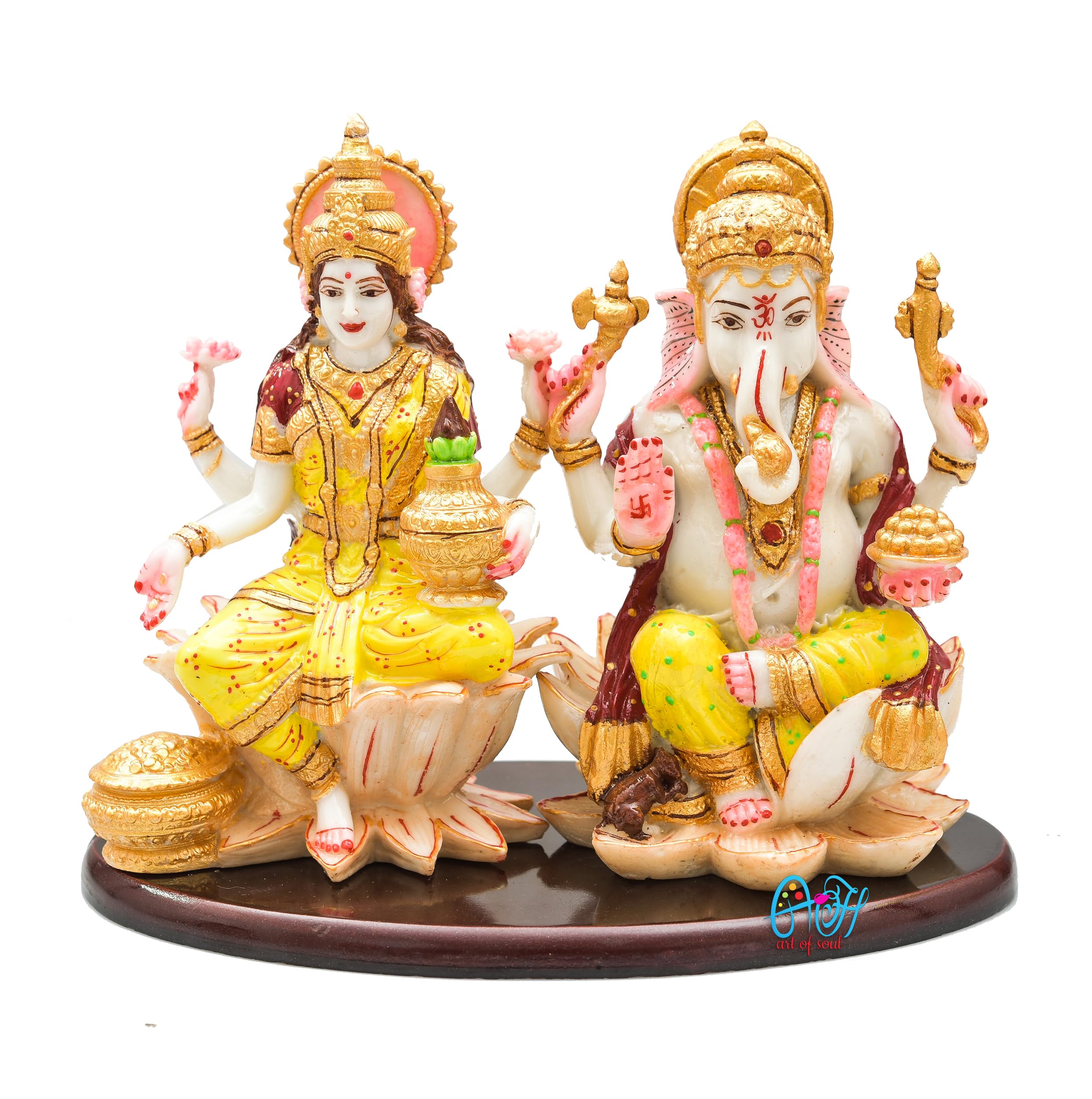 Archna Handicraft Polyresin Ganesh Ji Laxmi Ji Idol Murti for Pooja Room Laxmi Ganesh Murti for Home Temple Pooja Room Decoration Figurine Sculpture (Size :: 7 x 9 Inch) - Image 6 thumbnail