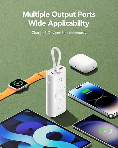 Miniatura 6 de Cargador portátil para Apple Watch y iPhone, batería externa de 10000 mAh, 20 W PD de carga rápida, compatible con Apple Watch Series