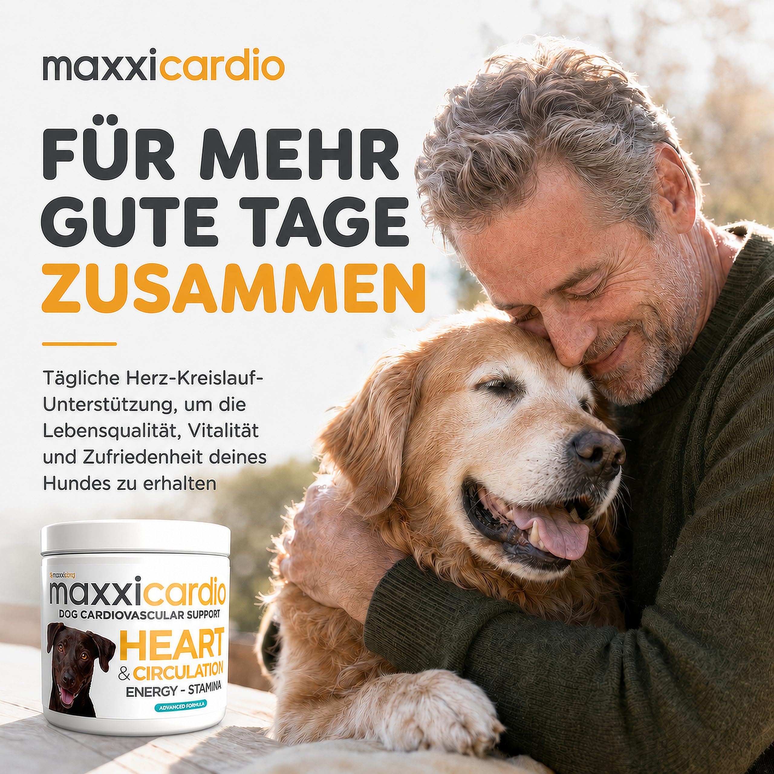maxxipaws maxxicardio Herz- und Kreislauf Ergänzungsfuttermittel in Pulverform für Hunde, 90 g