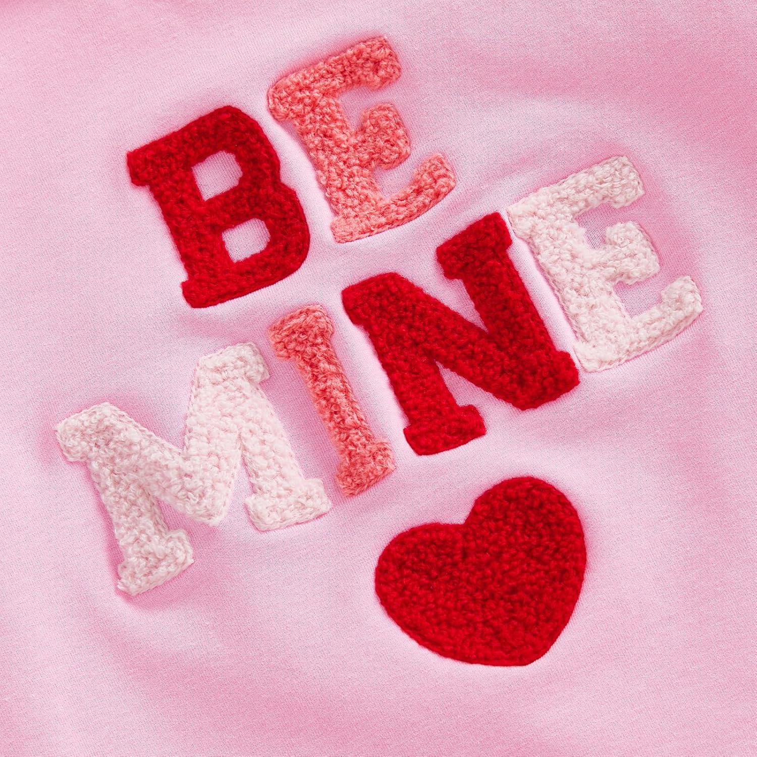 Toddler Valentines Day Outfit Girl BE MINE Heart Embroidery Sweatshirt & Tutu Skirt 2-Piece Set Casual Clothes - Image 7