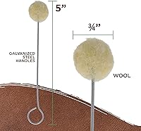 Vista 3 de TCP Global Wool Daubers Ball Brush (Pack of 100) - Applicator Tool for Leather Dye, Dying, Staining, Crafting, DIY Crafts Projects, Gluing, Contact