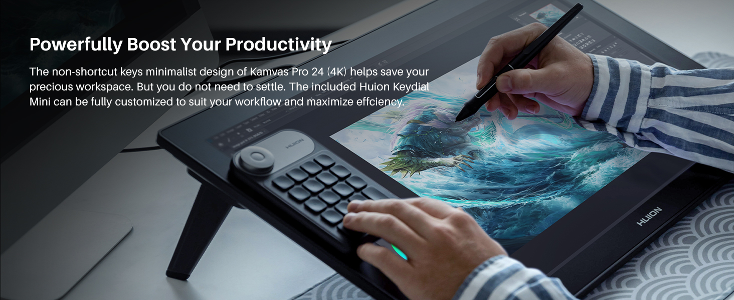 HUION KAMVAS Pro 24 4K Drawing Pen Display Graphics Monitor Full