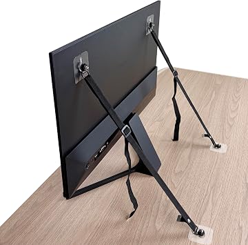 2-Pack Adjustable-Length TV Safety Straps No-Drill Anti-Tip Furniture Anchors Child Safety Protectors Anti-Shock Securing Straps Suitable for Flat Screens and Cabinets
