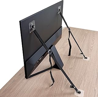 SSGP TV Safety Straps 2-Pack, No-Drill Adhesive Anti-Tip Kit for Baby Proofing, Secures Flat Screen TVs to Wall, Cabinet, Stand, Desk - Earthquake Proof Furniture Anchors