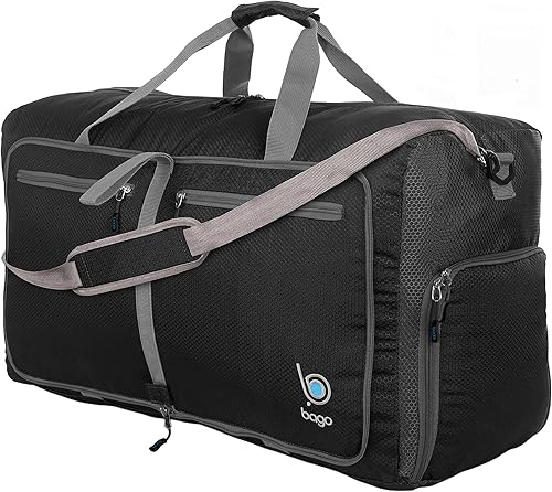 Bago Bolsa de viaje para hombre y mujer, ligera, plegable, bolsa de lona para equipaje de 15.85 gal, 21.13 gal, y 26.42 gal (60 L, 80 L y 100 L)