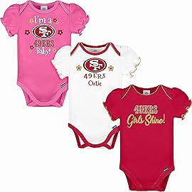 Gerber NFL Baby Girls 3 Pack Short Sleeve Bodysuit, Alternate 2, 18 Months US Team Color