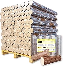 Nestro Briquette Top 960 kg Pallet Hardwood Briquettes Made of Beech and/or Oak Fireplace Oven Heating Wood Ember Holder Firewood Premium Eco Wood Briquettes Energie Kienbacher