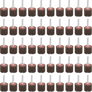 Flap Wheels, 50 Pcs Sanding Wheel for Drill, Sanding Drum for Drill with Premium Sanding Gauze, Universal 1" x 1" x 1/4" Shank for Wood, Metal, Plastic, Stone
