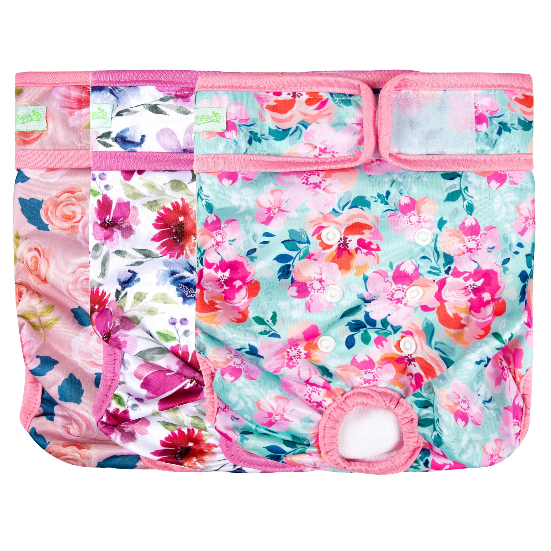 Photo 1 of wegreeco Washable Female Dog Diapers Highly Absorbent Reusable Diapers for Dog in Heat Period, 3 Pack (Ink Painting, Large)