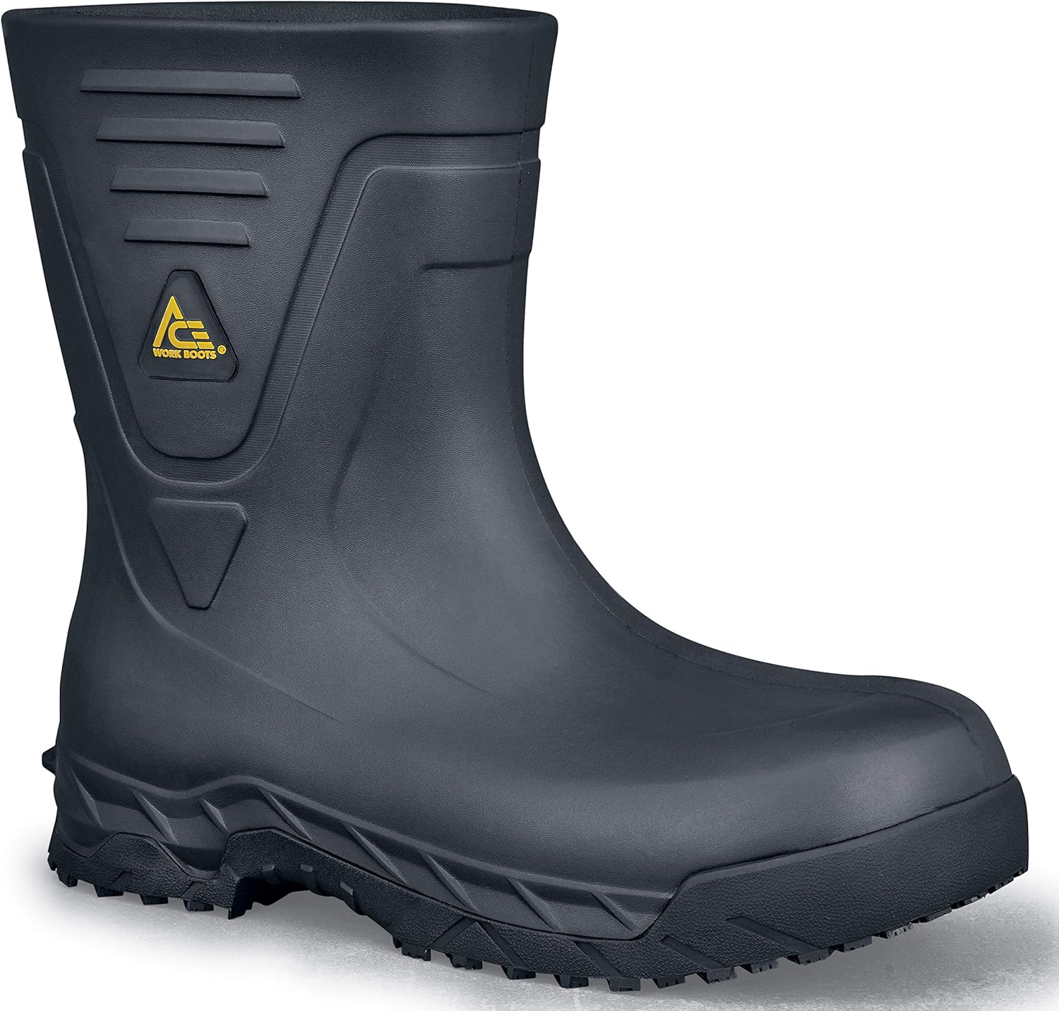 Shoes for Crews Bullfrog Composite Toe, Men's, Women's, Unisex, Non-Slip Work Boots, Water Resistant, Black, Men's 12 / Women's 14