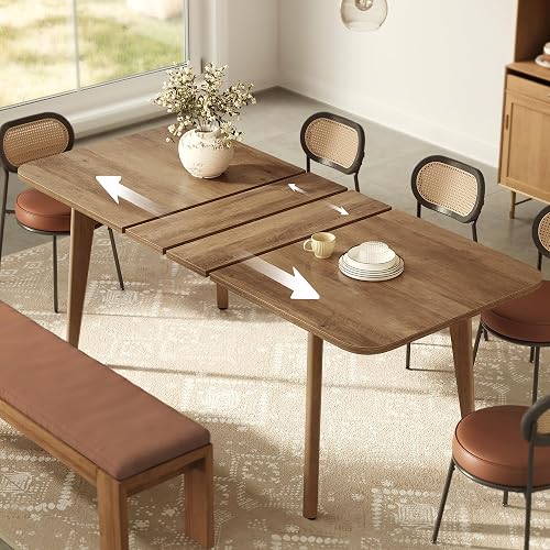 VASAGLE 70.9'' Dining Table for 4-8 People, Kitchen Table | Solid Wood Legs, Mid-Century Modern Style, Honey Brown, Maezo Collection UKDT090K01V1