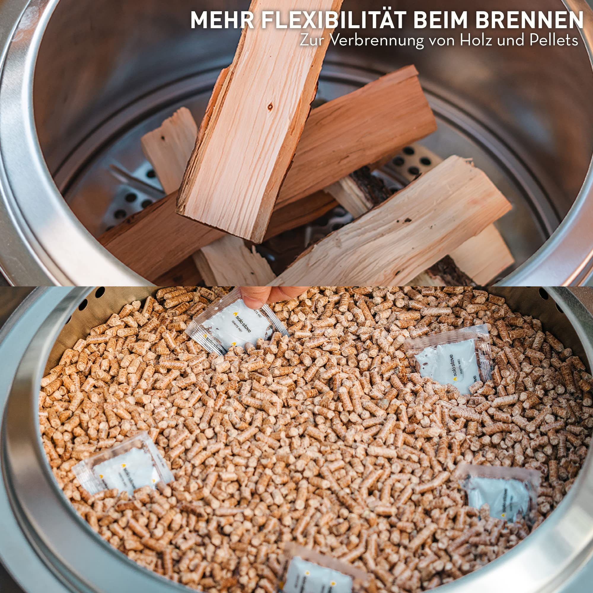 Solo Stove Ranger-Einsatz für Pellets | Zubehör für raucharme Outdoor Feuerschale Ranger, Adapter für die Verbrennung von Pellets, Dual Fuel Einsatz, Sichere Verbrennung, Edelstahl, D: 33,4 cm