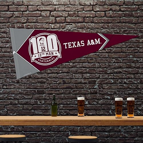 Miniatura 2 de Rico Industries NCAA Texas A&M Aggies 12th Man - Banderín de fieltro suave de 12 x 30 pulgadas, EZ para colgar, decoración del hogar (sala de
