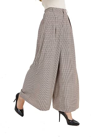Tronjori Women's High Waist Casual Wide Leg Palazzo Business Pants