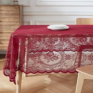 60 x 84 Gothic Red Lace Tablecloth. SHT Burgundy 60x84