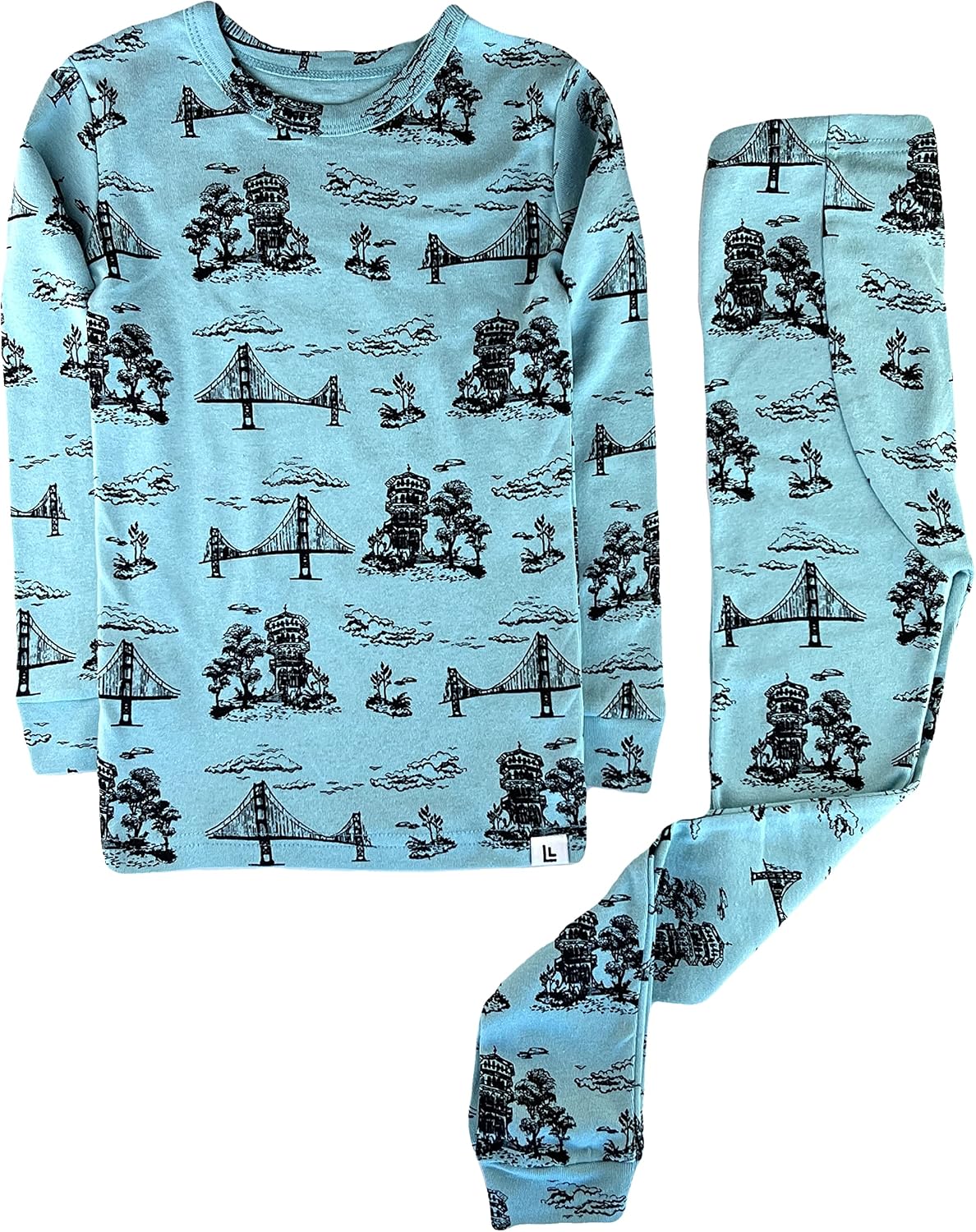12M-5Y Kids Toddlers Girls Boys Baby 100% Cotton Toile De Jouy Snug Fit Sleepwear Pajamas 2 Pcs Pjs Set