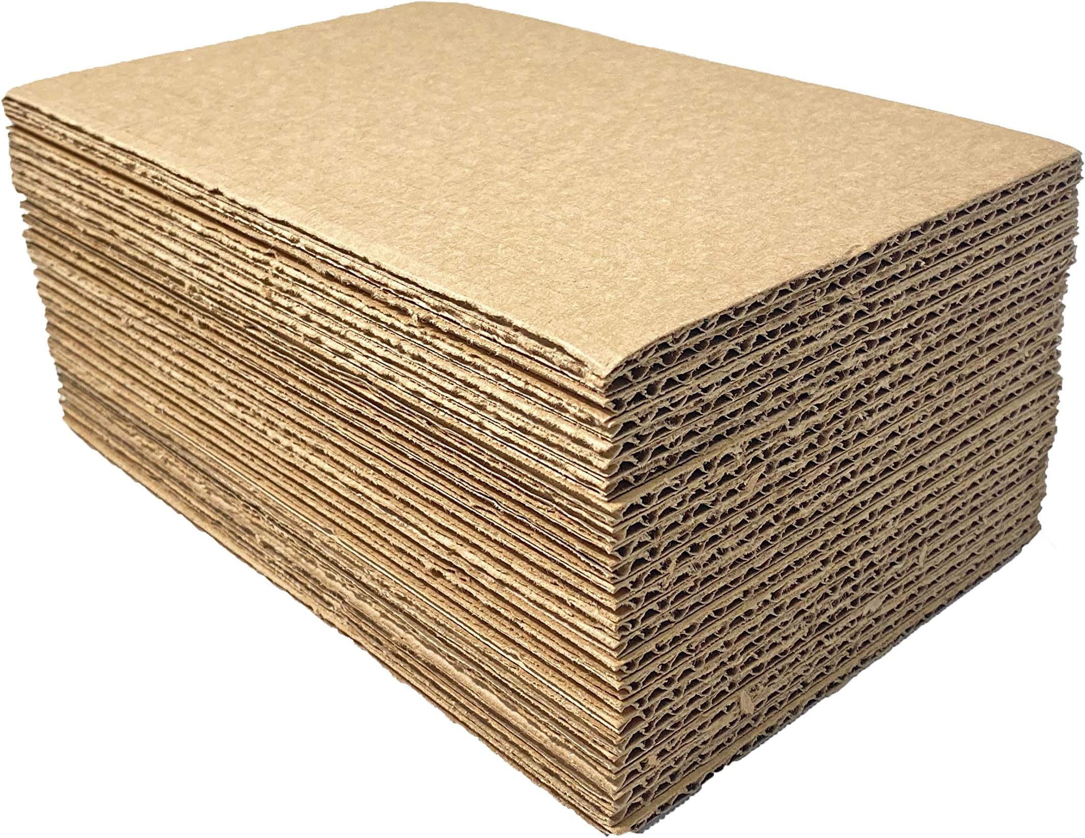 Corrugated Cardboard Filler Insert Sheet Pads 1/8" Thick - 9 x 6 Inches for Packing, mailing, and Crafts - 25 Pack