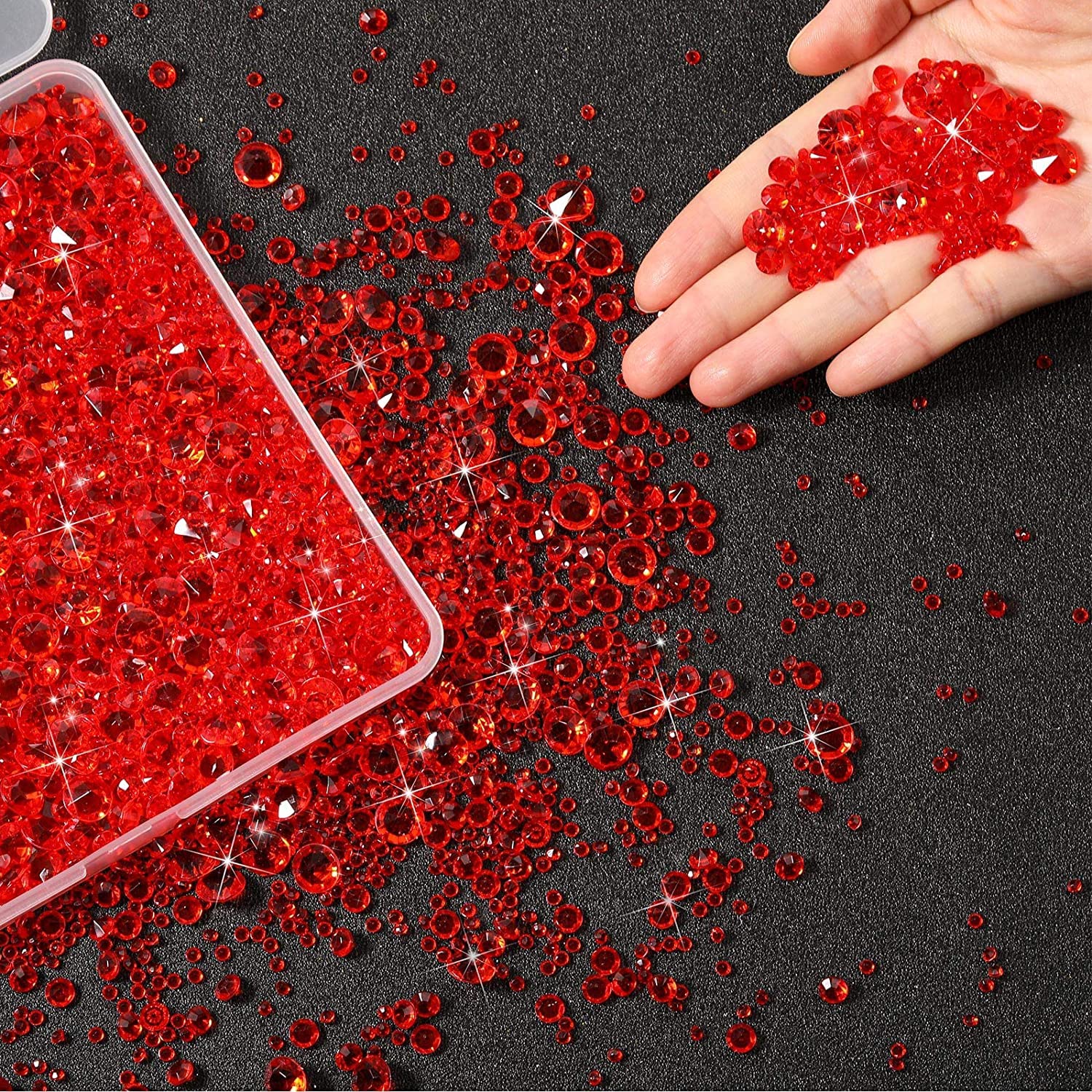 Strass Acrilici Rossi - 4000 Pezzi In 3 Taglie Per Decorazioni E Fai Da Te - Foto 2