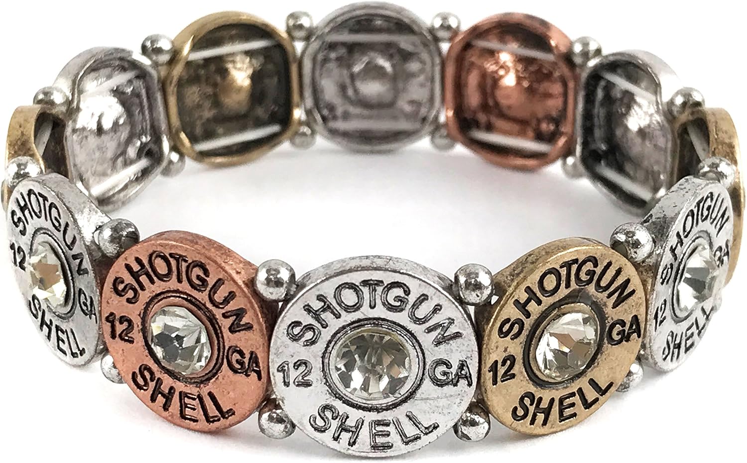 Western Peak Western Vintage 12 Gauge Shotgun Bullet Shell Stretchable Bracelet