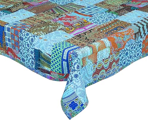 Vista 67 de Marubhumi Edredón tradicional indio de algodón puro, estampado de cachemira, colcha Kantha multicolor (multicolor-22, individual (60 x 90 pulgadas)