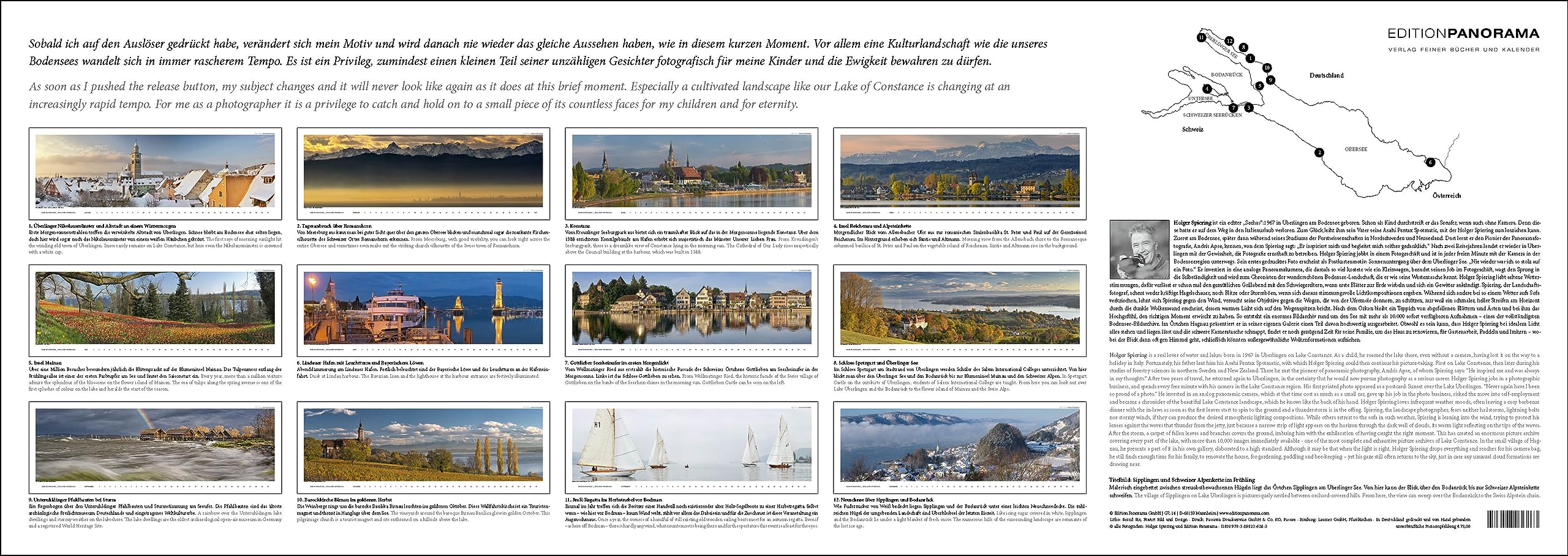Der Bodensee: Immerwährender Panorama-Kalender, 110 x 39 cm