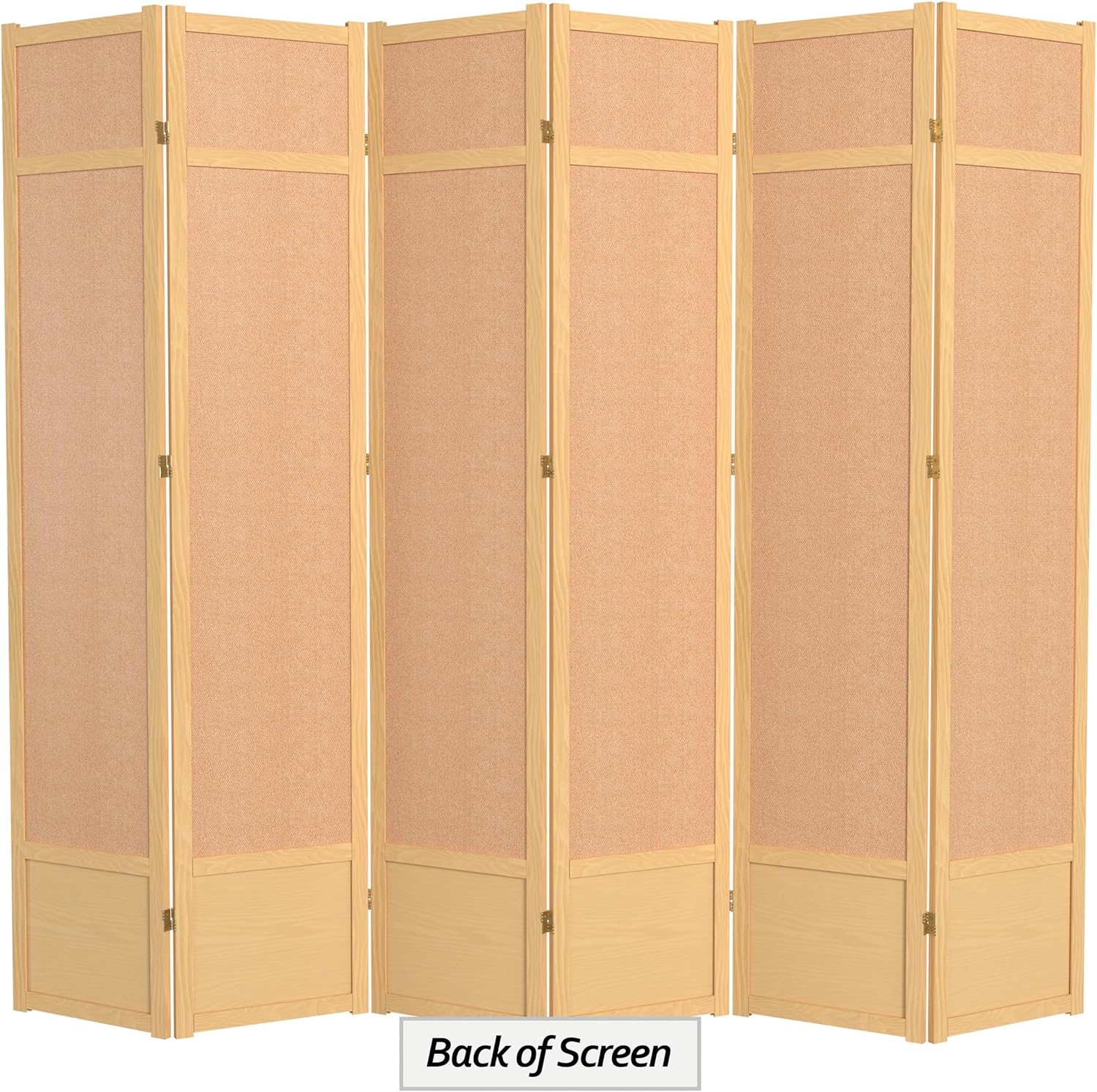Red Lantern 7 ft. Tall Jute Shoji Screen - 6 Panel - Natural