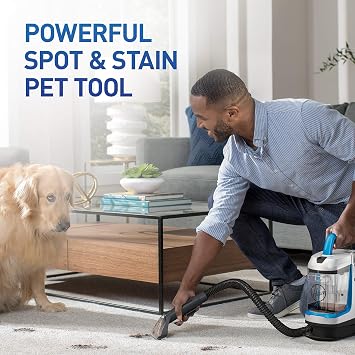 Hoover PowerDash Go Portable Spot Cleaner, Lightweight Carpet and Upholstery Machine, Stain Remover for Pets Stairs and Home, FH13010PC, Blue