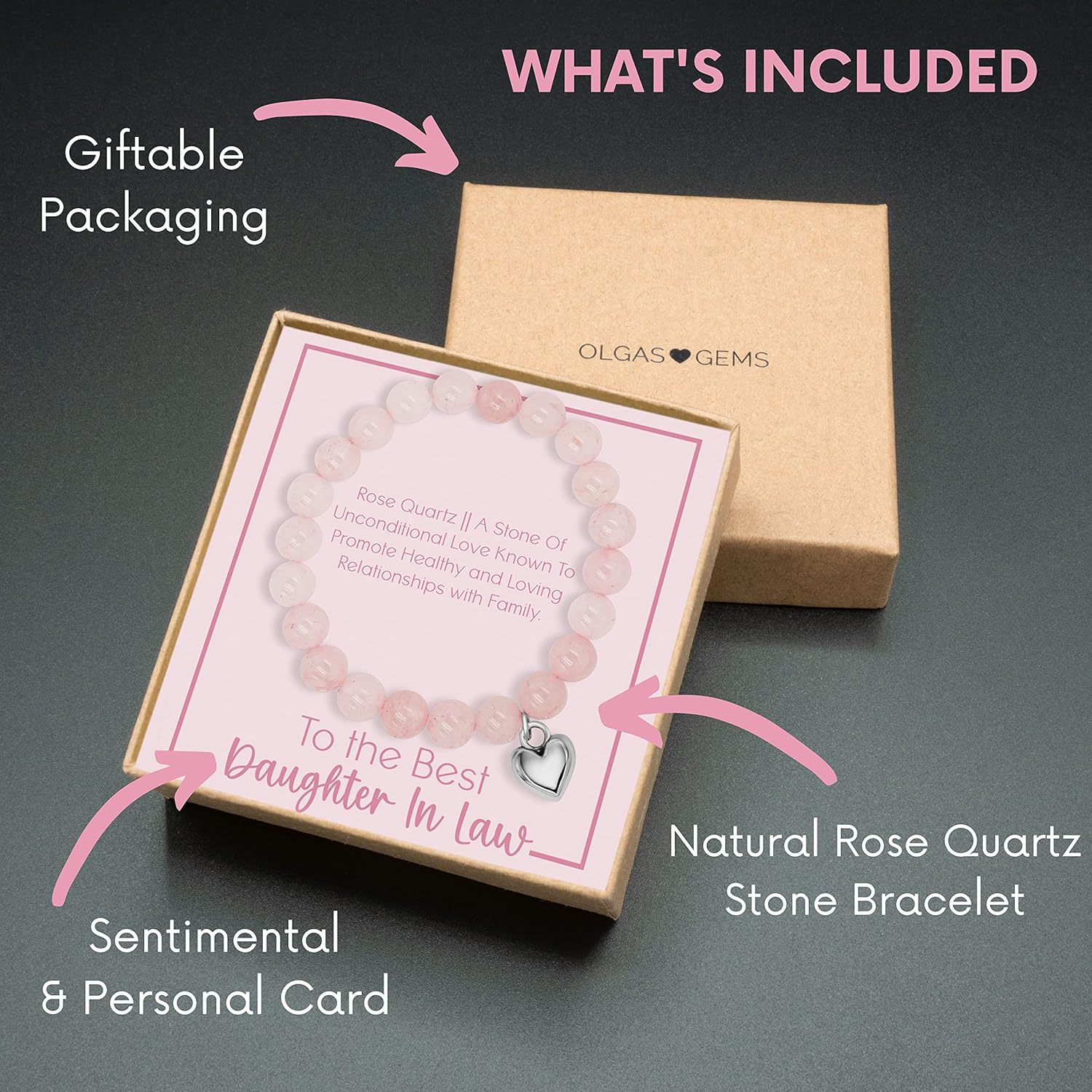 OLGAS GEMS Daughter in Law Bracelet & Meaningful Message Card for Daughter in Law Gifts - Beautiful and Sentimental Bonus Daughter Gifts - Image 2