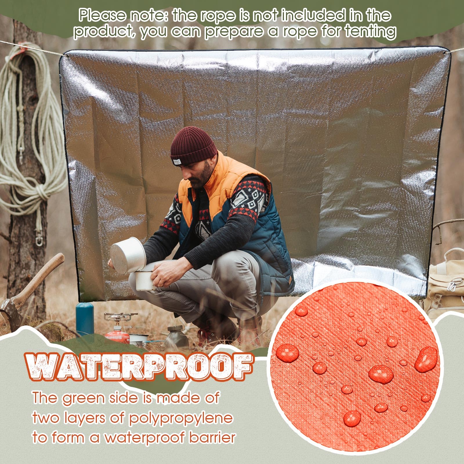 高耐久サバイバルブランケット 断熱断熱反射タープ 60インチ x 82インチ Amazon.co.jp: Kingdder 高耐久断熱タープ緊急ブランケット サバイバル