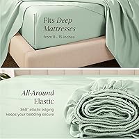 Vista 63 de Bare Home 100% Organic Cotton Sateen Fitted Sheet - Smooth Sateen Weave - Breathable & Cooling - Hotel Luxury - Durable Fitted Sheet - Deep Pocket