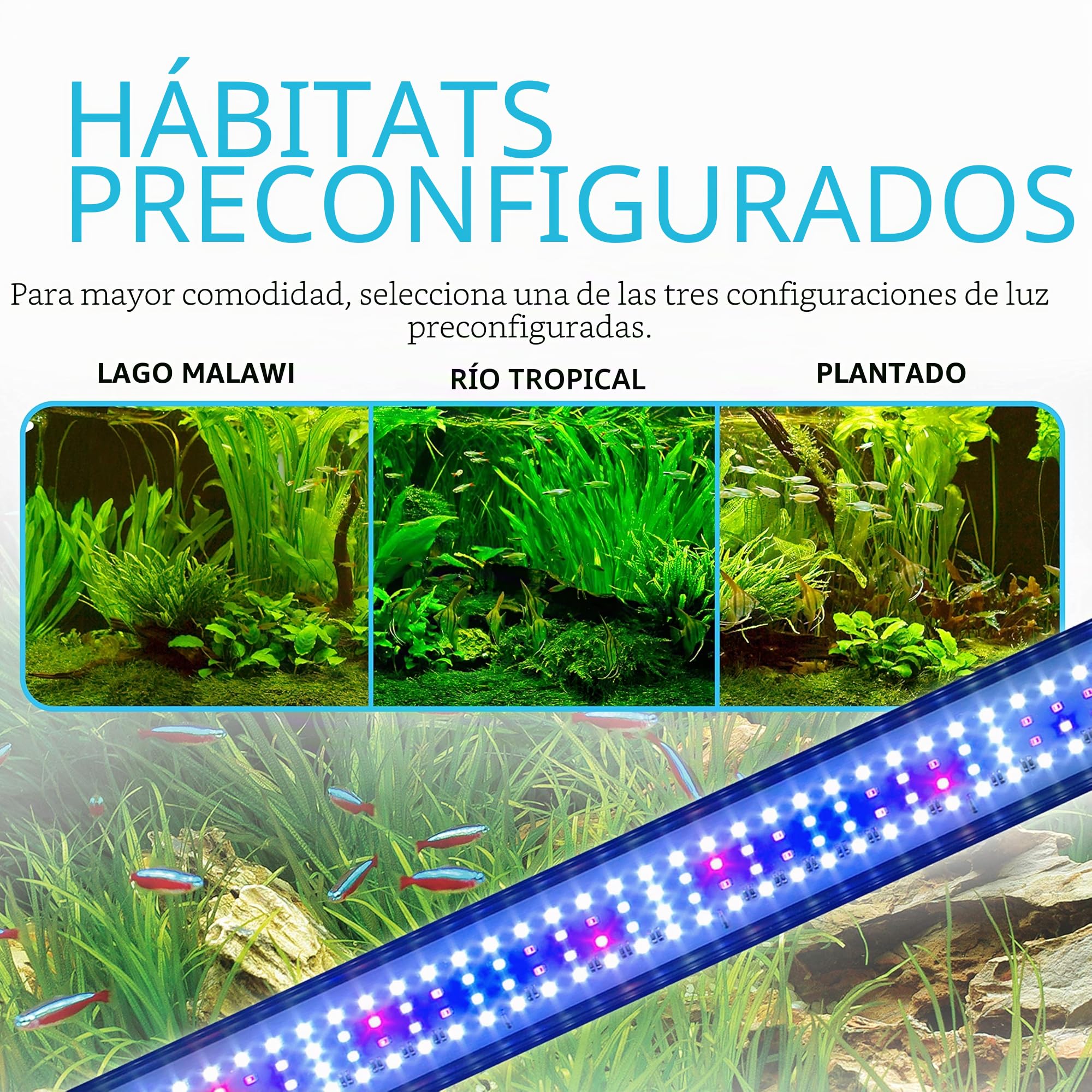 Fluval Pantalla de Iluminacion para acuarios Plant Spectrum LED Bluetooth 32W, 61-85cm