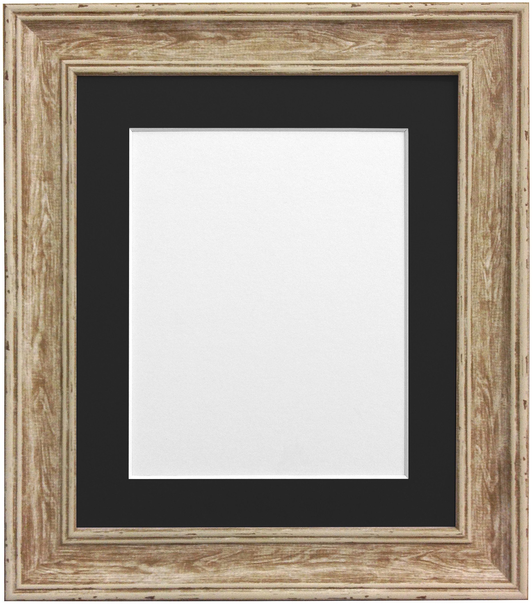 Frames By Post Black Mount Scandi Distressed Wood Picture Photo Frame With A1 Image Size A2
