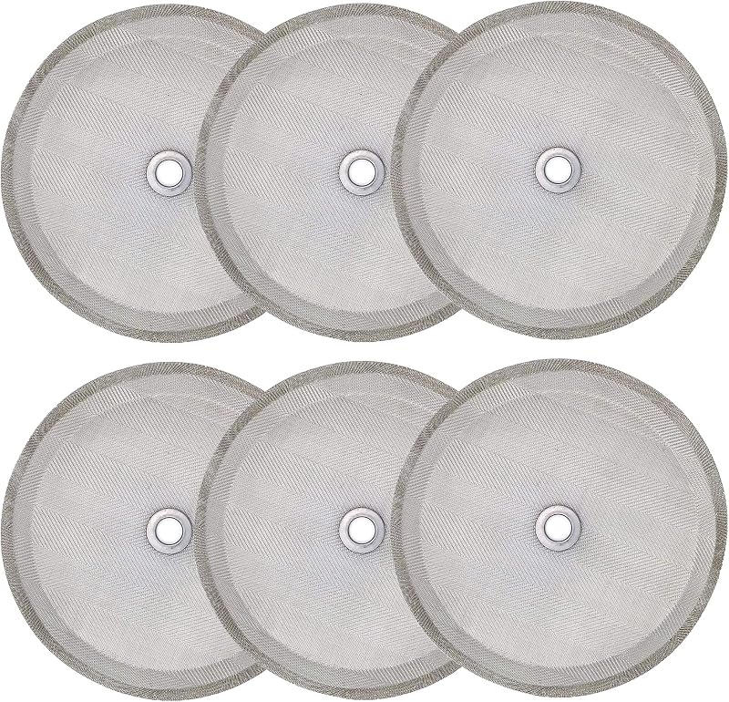 6 Pieces French Press Filters Screen, 4 Inch Stainless Steel Mesh Screen and Replacement Parts for French Press Coffee Maker 1000 ml, 34 Oz, 8 Cup