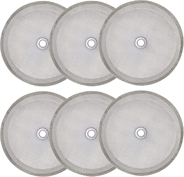 6 Pieces French Press Filters Screen, 4 Inch Stainless Steel Mesh Screen and Replacement Parts for French Press Coffee Maker 1000 ml, 34 Oz, 8 Cup