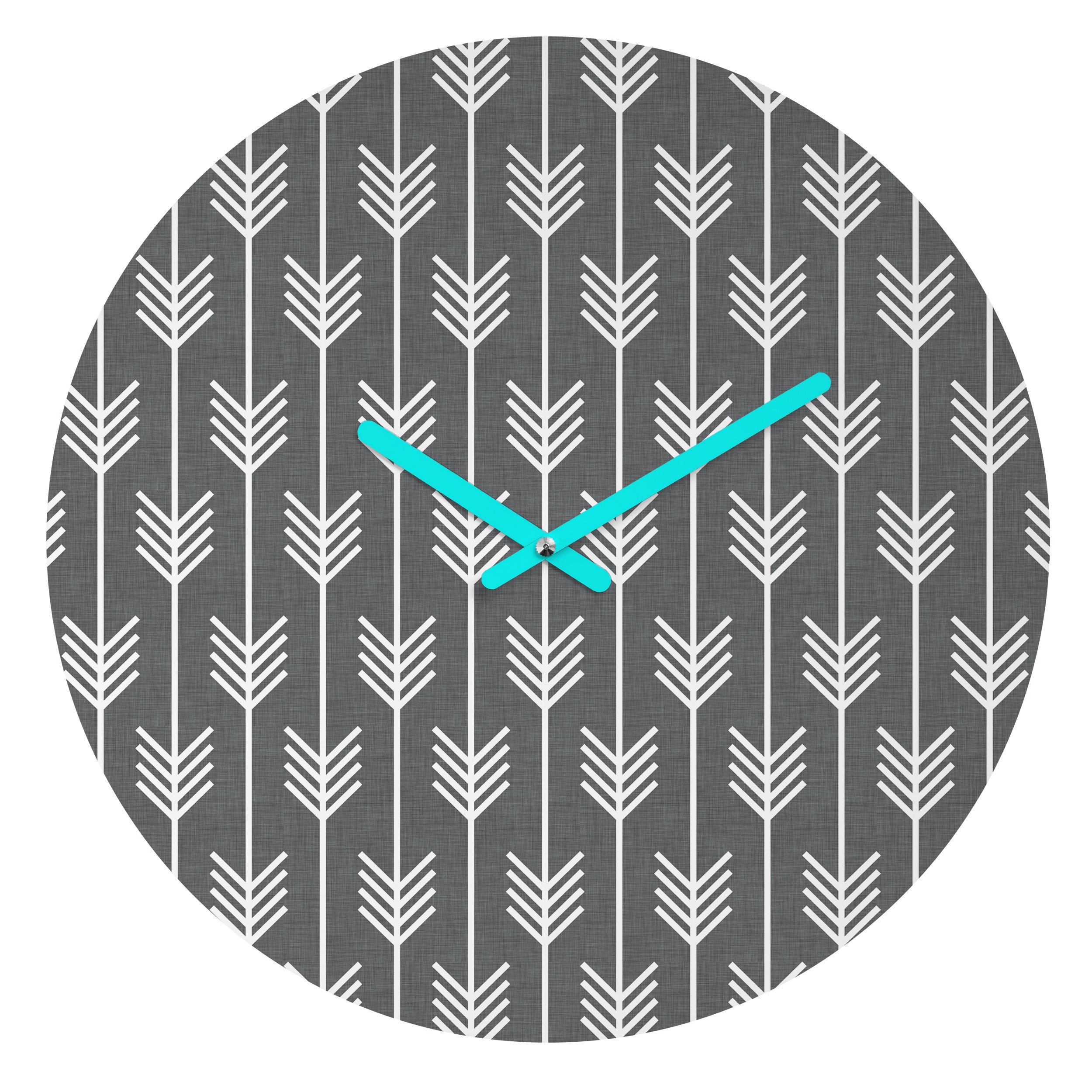 Deny DesignsHolli Zollinger Arrows Grey Round Clock