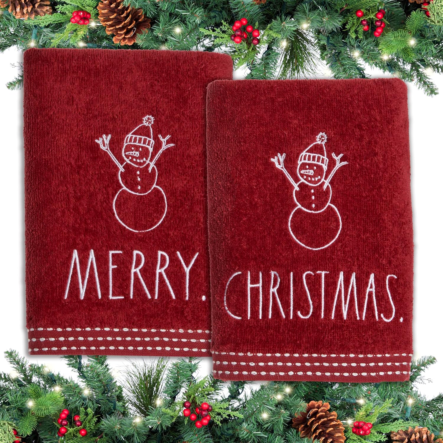 Rae Dunn Hand Towels, Embroidered Decorative Hand Towel for Kitchen and Bathroom