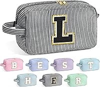 Vista 30 de YOOLIFE Estuche de Maquillaje con Inicial - Regalos de Cumpleaños para Mujeres, Niñas, Mamá, Hija, Amigas, Hermana, Profesora, Regalos de Propuesta